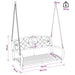 Bancă swinging Oțel 110,5 x 59 x 55 cm Alb Antic - WALTI WALTI