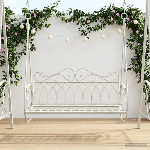Bancă swinging Oțel 112 x 60 x 126,5 cm Alb Antic - WALTI WALTI