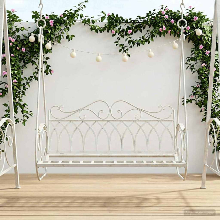 Bancă swinging Oțel 112 x 60 x 126,5 cm Alb Antic - WALTI WALTI