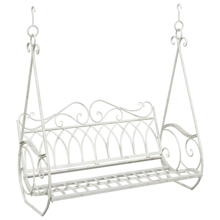Bancă swinging Oțel 112 x 60 x 126,5 cm Alb Antic - WALTI WALTI