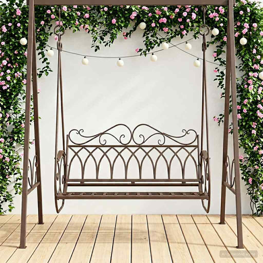 Bancă swinging Oțel 112 x 60 x 126,5 cm Maro Antic - WALTI WALTI