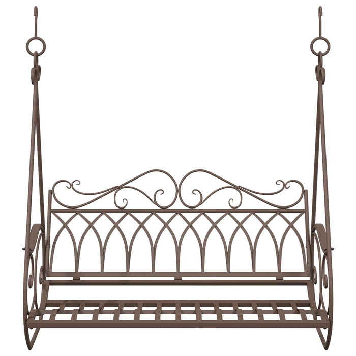 Bancă swinging Oțel 112 x 60 x 126,5 cm Maro Antic - WALTI WALTI