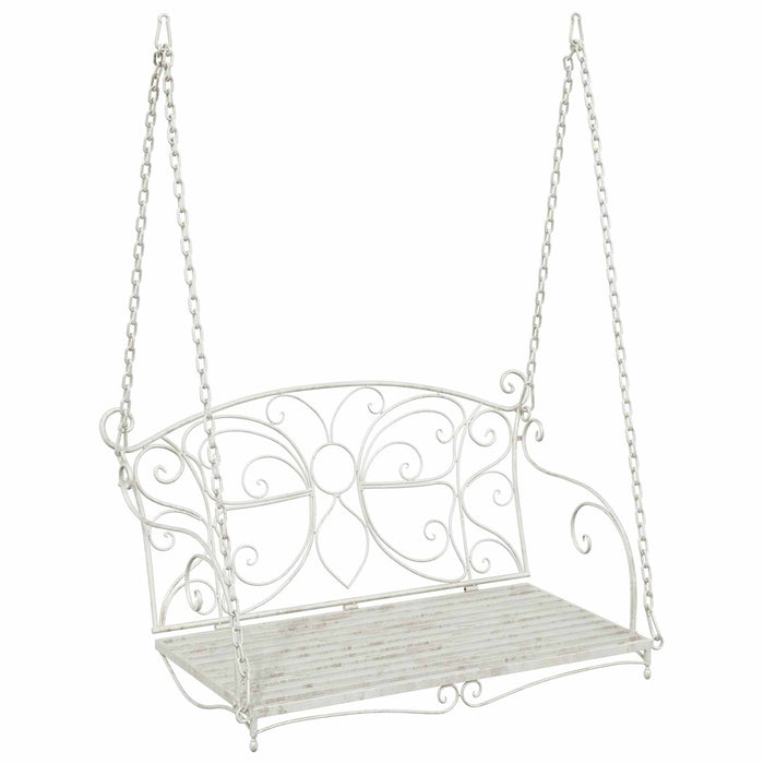 Bancă swinging Oțel 105,5 x 61 x 56 cm Alb Antic - WALTI WALTI