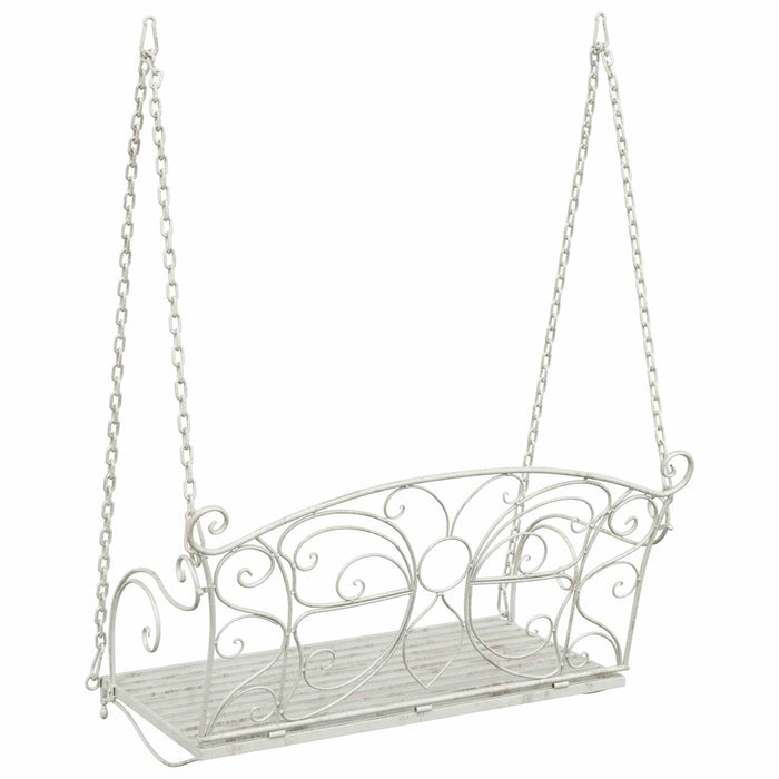 Bancă swinging Oțel 105,5 x 61 x 56 cm Alb Antic - WALTI WALTI