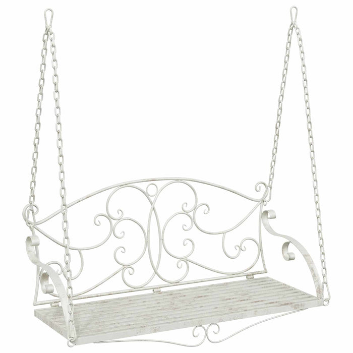 Bancă swinging Oțel 110 x 52,5 x 47 cm Alb Antic - WALTI WALTI
