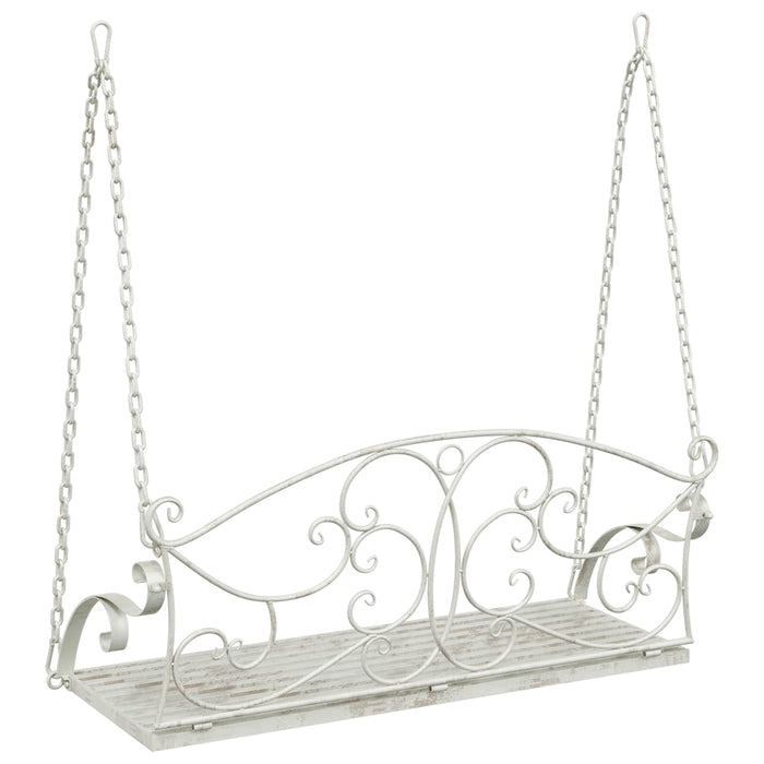 Bancă swinging Oțel 110 x 52,5 x 47 cm Alb Antic - WALTI WALTI
