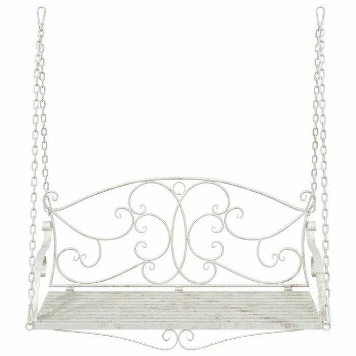 Bancă swinging Oțel 110 x 52,5 x 47 cm Alb Antic - WALTI WALTI