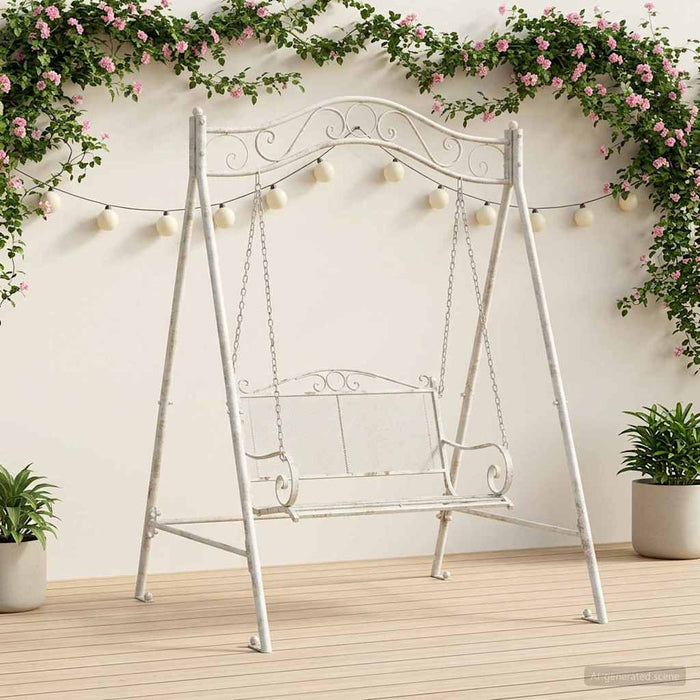 Cadru de Că swings Alb Antic 113 x 121,5 x 168 cm Oțel - WALTI WALTI