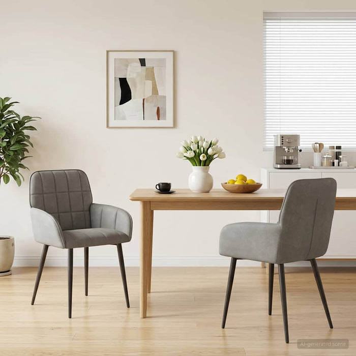 Scaune de dining 2 pcs Catifea Gri deschis 57 x 50 x 85 cm WALTI