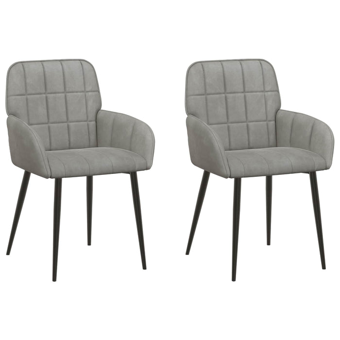 Scaune de dining 2 pcs Catifea Gri deschis 57 x 50 x 85 cm WALTI