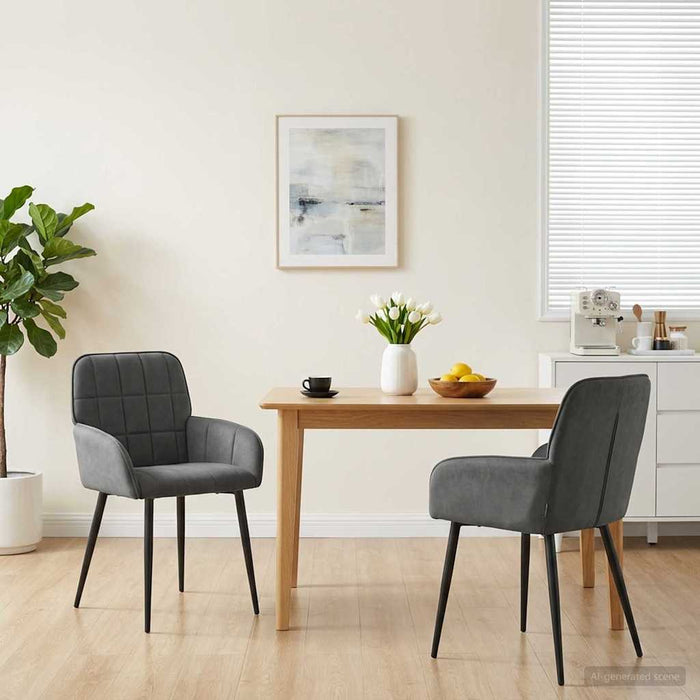 Scaune de dining 2 pcs Catifea Gri închis 57 x 50 x 85 cm WALTI