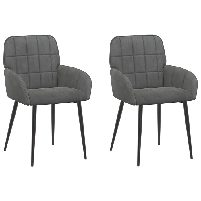 Scaune de dining 2 pcs Catifea Gri închis 57 x 50 x 85 cm WALTI