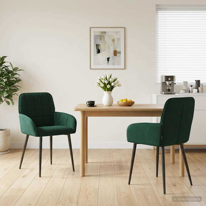 Scaune de dining 2 pcs Catifea Verde închis 57 x 50 x 85 cm WALTI