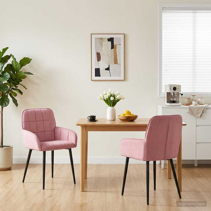 Scaune de dining 2 pcs Catifea Roz 57 x 50 x 85 cm WALTI