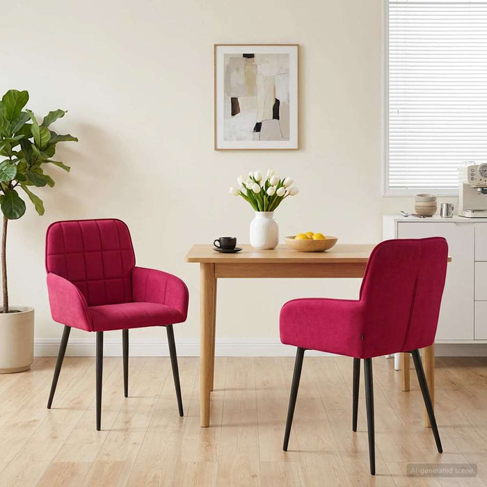 Scaune de dining 2 pcs Catifea Roșu Vin 57 x 50 x 85 cm WALTI