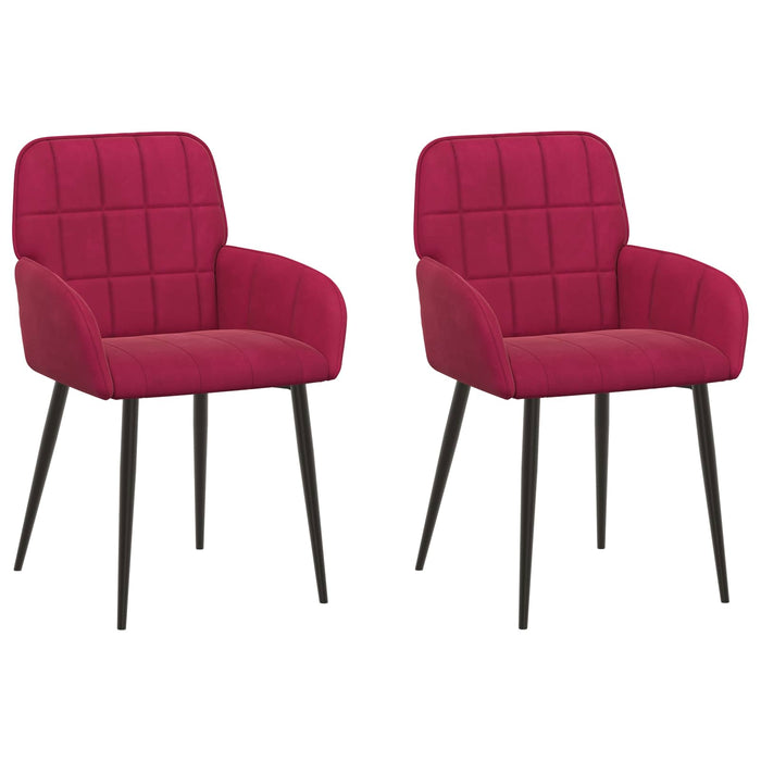 Scaune de dining 2 pcs Catifea Roșu Vin 57 x 50 x 85 cm WALTI