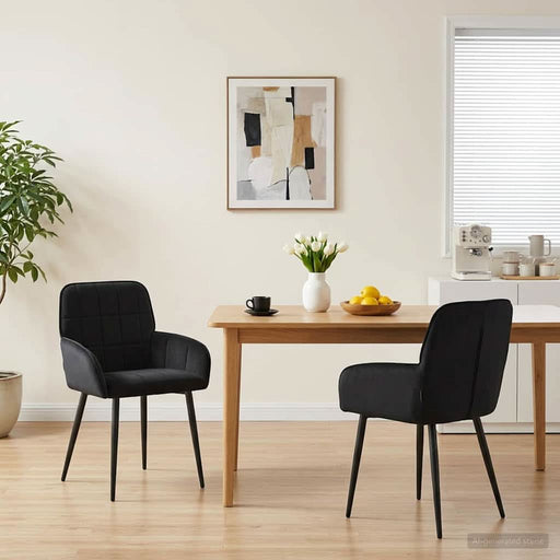 Scaune de dining 2 pcs Catifea Negru 57 x 50 x 85 cm - WALTI WALTI