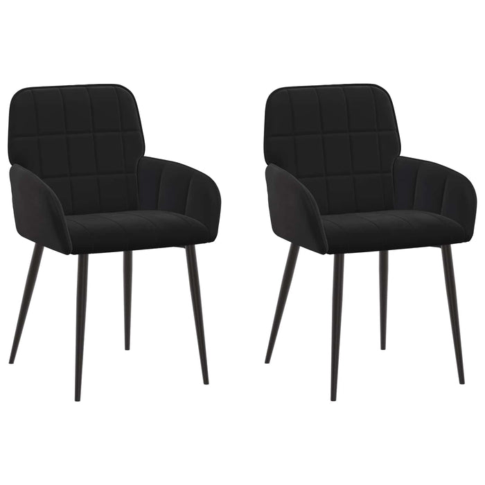 Scaune de dining 2 pcs Catifea Negru 57 x 50 x 85 cm WALTI