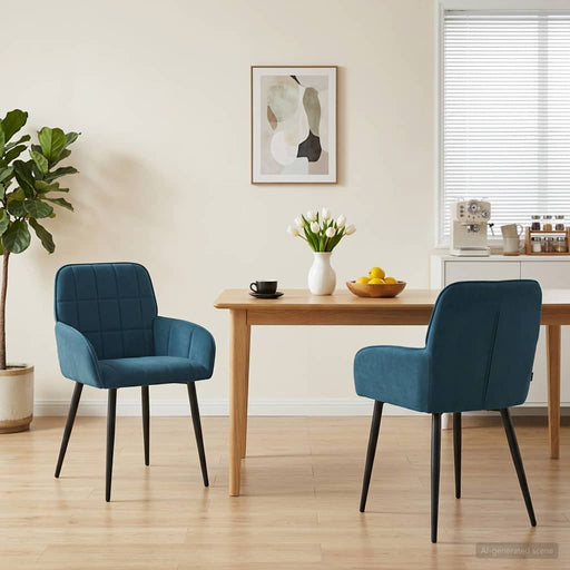 Scaune de dining 2 pcs Catifea albastru 57 x 50 x 85 cm - WALTI WALTI