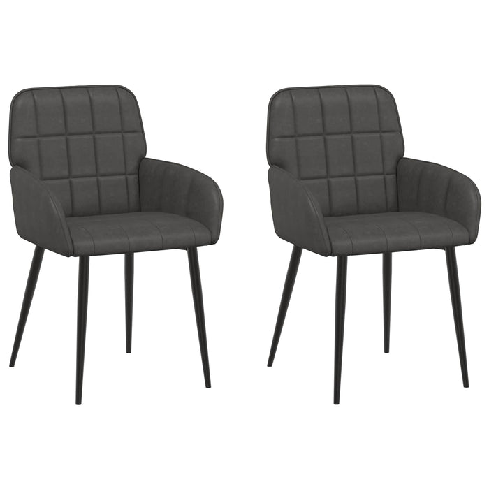 Scaune de dining 2 pcs Piele artificială Negru 57 x 50 x 85 cm WALTI