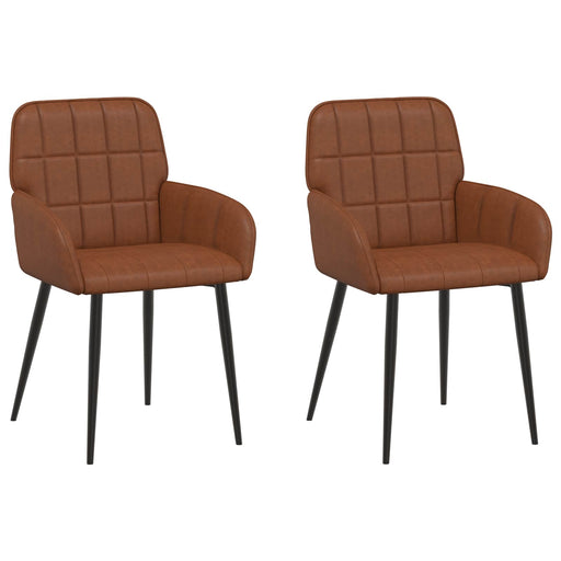 Scaune de dining 2 pcs Piele artificială Maro 57 x 50 x 85 cm - WALTI WALTI