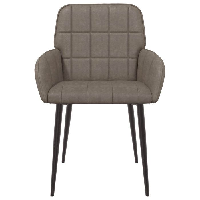 Scaune de dining 2 pcs Piele artificială Gri 57 x 50 x 85 cm WALTI
