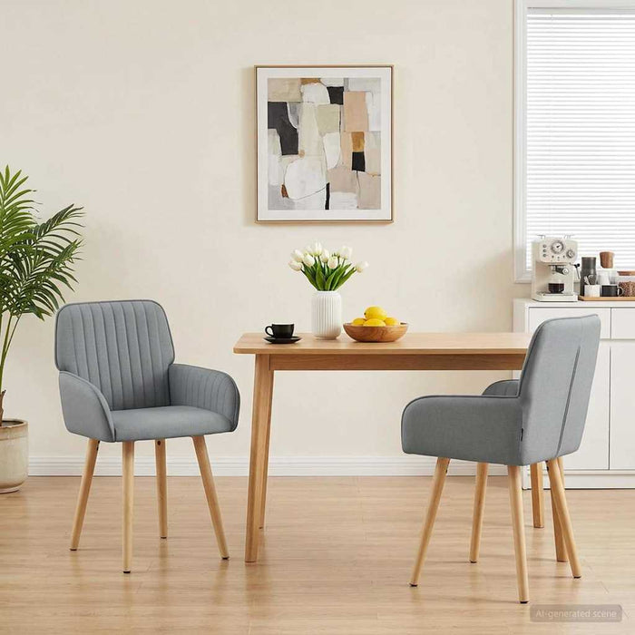 Scaune de dining 2 pcs Țesătură Gri deschis 56,5 x 50 x 87,5 cm WALTI