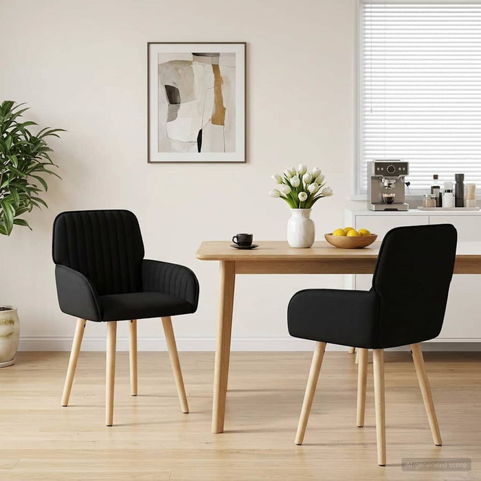 Scaune de dining 2 pcs Țesătură Negru 56,5 x 50 x 87,5 cm WALTI