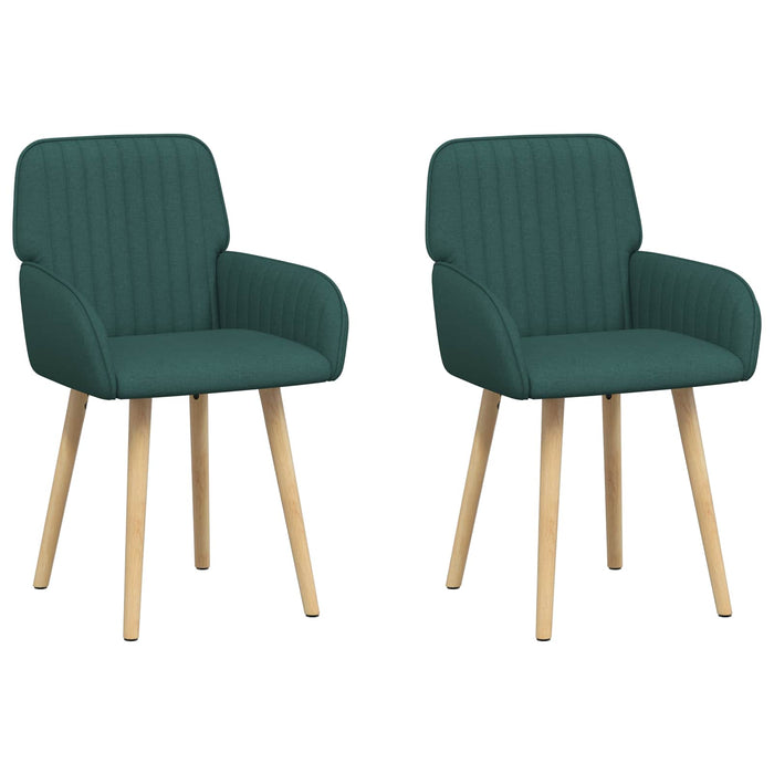 Scaune de dining 2 pcs Țesătură Verde închis WALTI