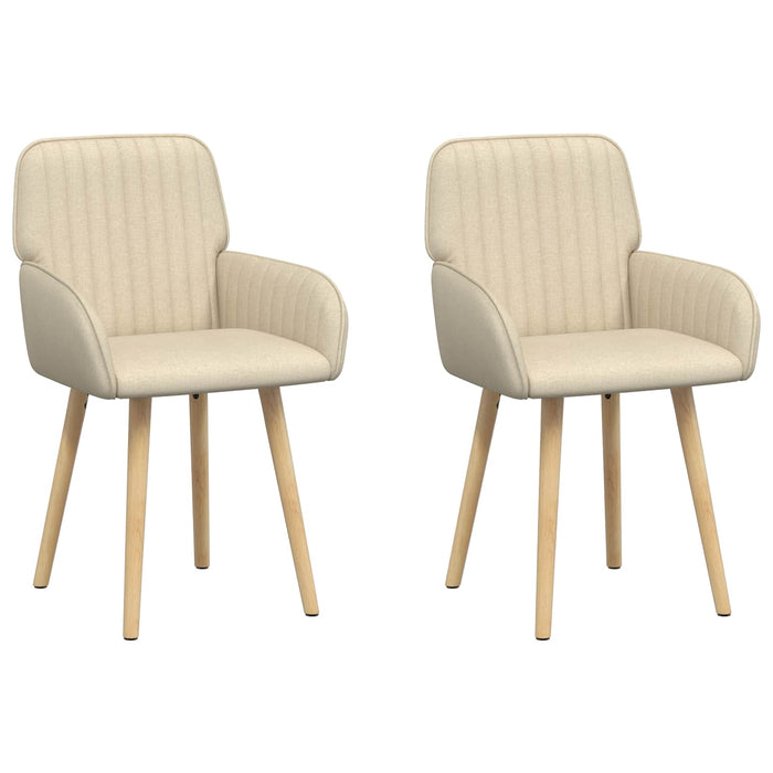 Scaune de dining 2 pcs Țesătură Crem 56,5 x 50 x 87,5 cm WALTI