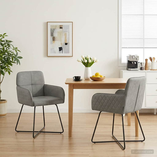 Scaune de dining 2 pcs Catifea Gri deschis 59 x 56,5 x 86 cm - WALTI WALTI