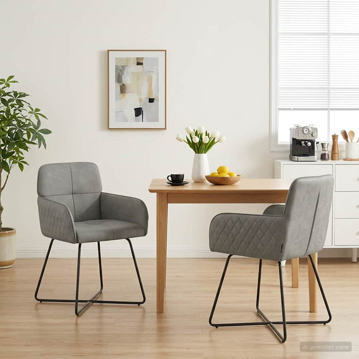 Scaune de dining 2 pcs Catifea Gri deschis 59 x 56,5 x 86 cm WALTI
