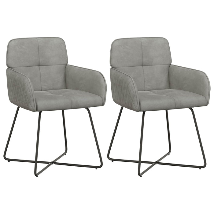 Scaune de dining 2 pcs Catifea Gri deschis 59 x 56,5 x 86 cm WALTI