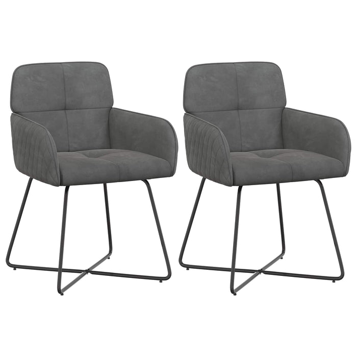 Scaune de dining 2 pcs Catifea Gri închis 59 x 56,5 x 86 cm WALTI