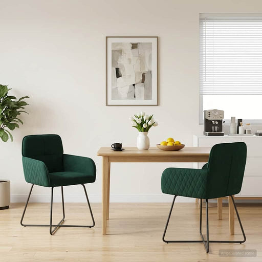 Scaune de dining 2 pcs Catifea Verde închis 59 x 56,5 x 86 cm - WALTI WALTI