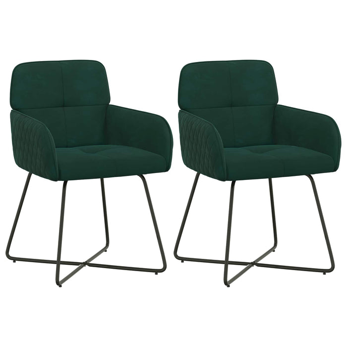 Scaune de dining 2 pcs Catifea Verde închis 59 x 56,5 x 86 cm WALTI