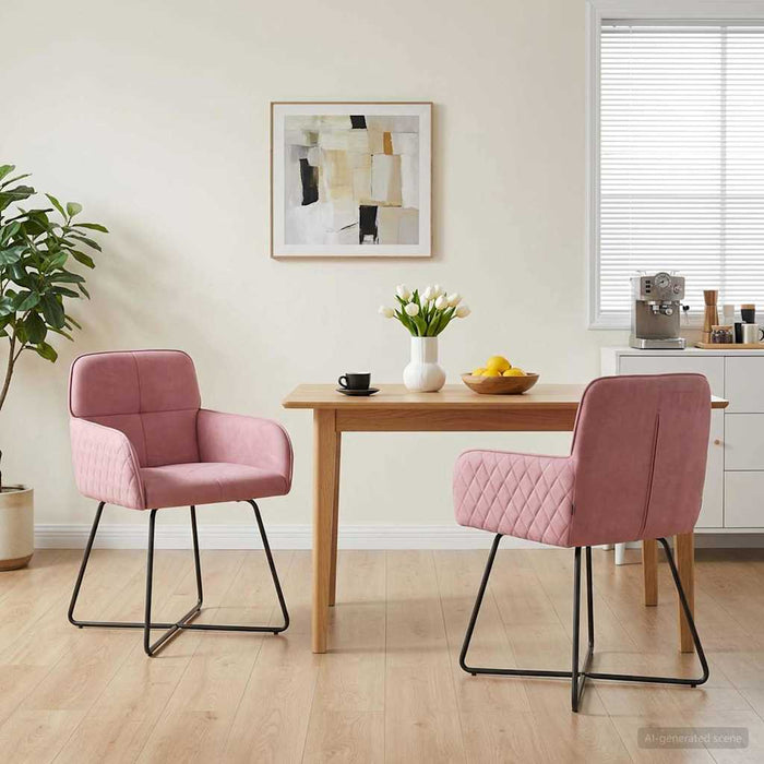 Scaune de dining 2 pcs Catifea Roz 59 x 56,5 x 86 cm WALTI