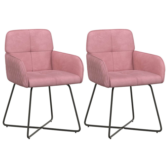 Scaune de dining 2 pcs Catifea Roz 59 x 56,5 x 86 cm WALTI