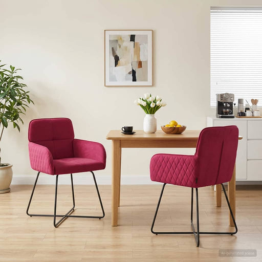 Scaune de dining 2 pcs Catifea Roșu Vin 59 x 56,5 x 86 cm - WALTI WALTI