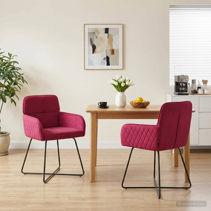 Scaune de dining 2 pcs Catifea Roșu Vin 59 x 56,5 x 86 cm WALTI