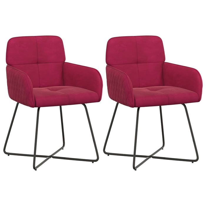Scaune de dining 2 pcs Catifea Roșu Vin 59 x 56,5 x 86 cm WALTI