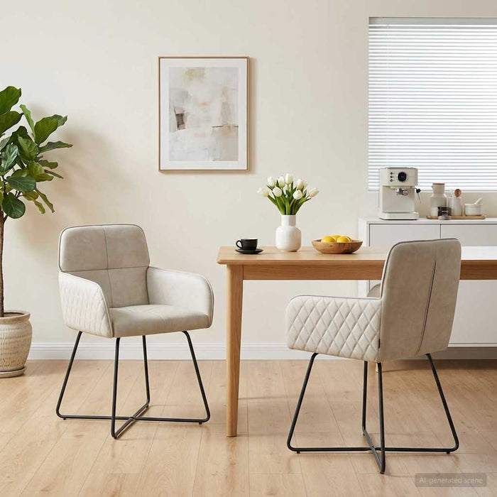 Scaune de dining 2 pcs Catifea Crem 59 x 56,5 x 86 cm WALTI