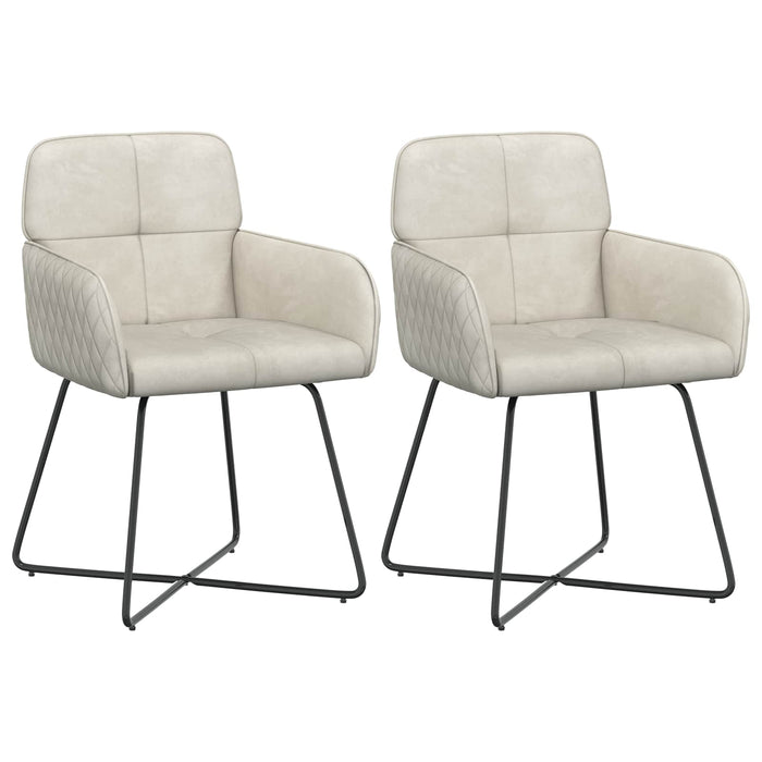 Scaune de dining 2 pcs Catifea Crem 59 x 56,5 x 86 cm WALTI