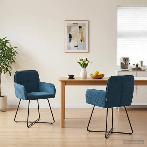 Scaune de dining 2 pcs Catifea albastru 59 x 56,5 x 86 cm - WALTI WALTI
