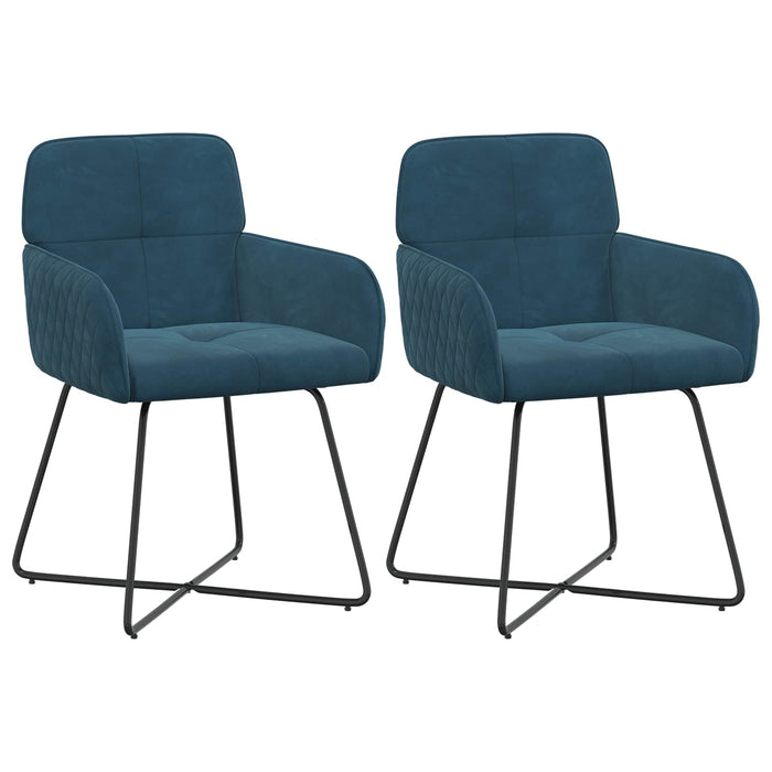 Scaune de dining 2 pcs Catifea albastru 59 x 56,5 x 86 cm WALTI