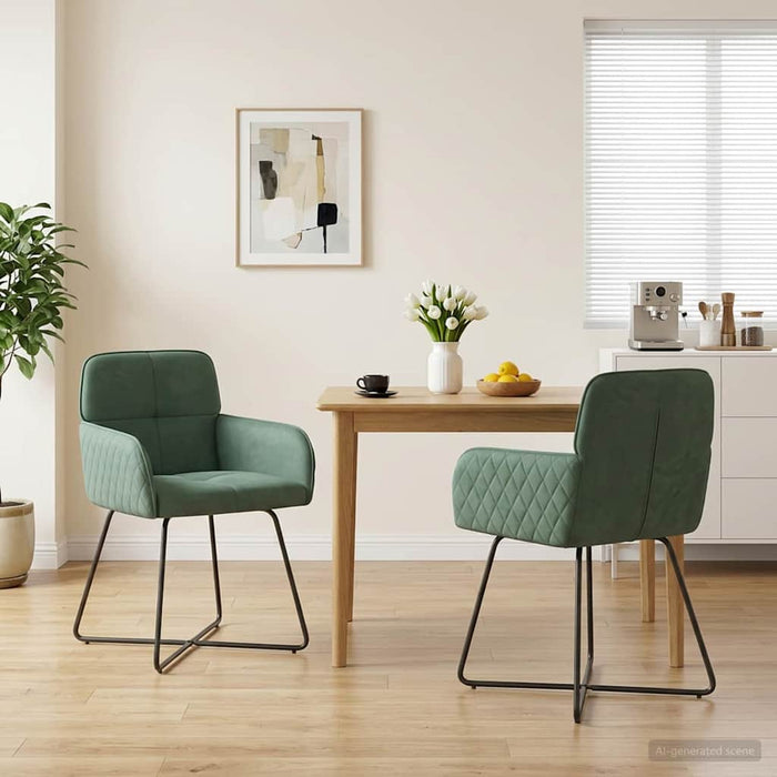 Scaune de dining 2 pcs Catifea Verde Mării 59 x 56,5 x 86 cm WALTI