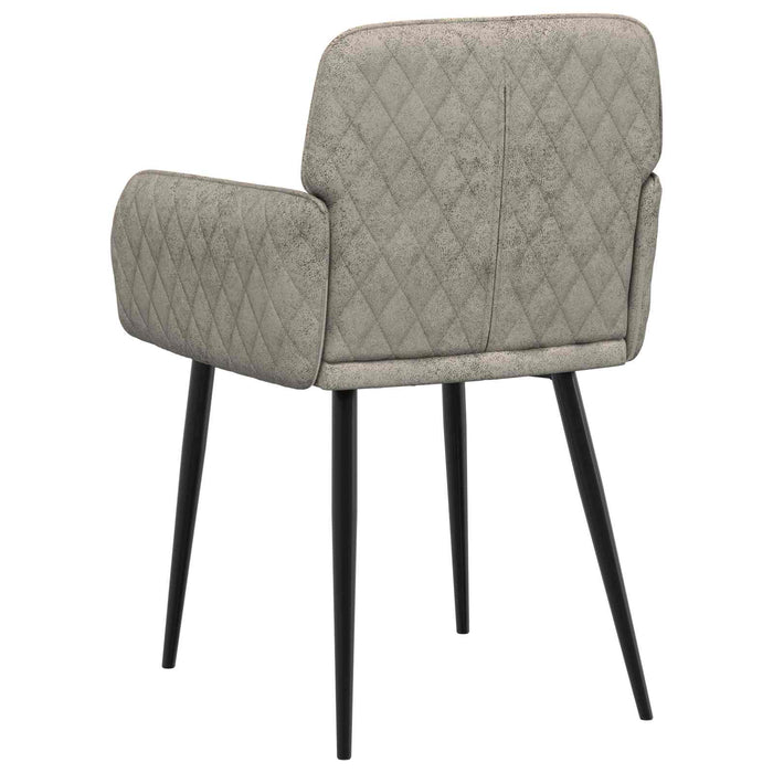 Scaune de dining 2 pcs Piele Suedată Sintetică Gri deschis WALTI