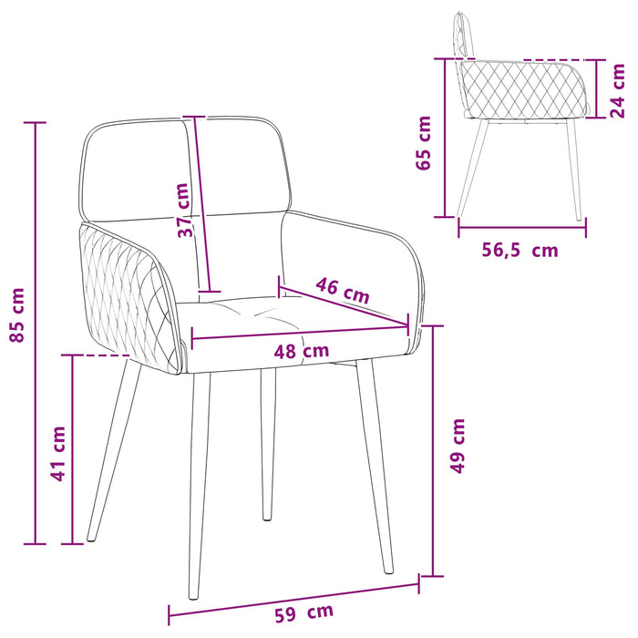 Scaune de dining 2 pcs Piele Suedată Sintetică Gri deschis WALTI