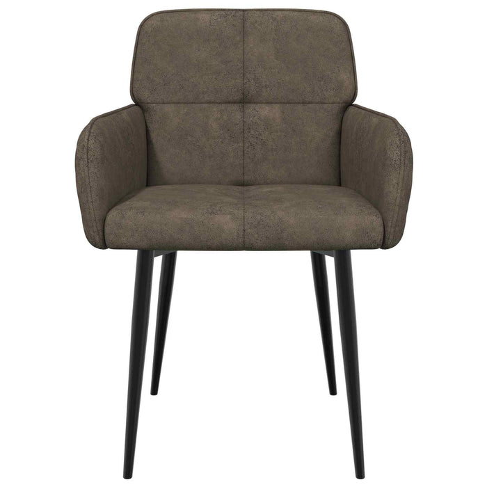 Scaune de dining 2 pcs Piele Suedată Sintetică Gri închis WALTI