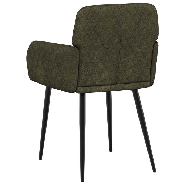 Scaune de dining 2 pcs Piele Suedată Sintetică Verde Army WALTI